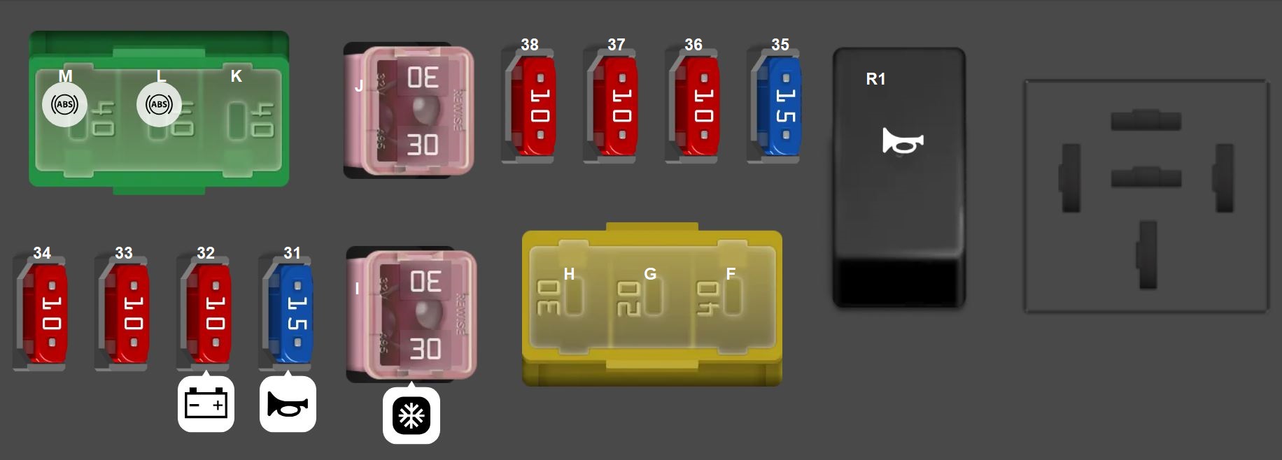 Engine Compartment Fuse Box No 2 2018-2024