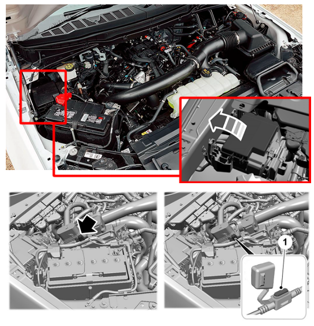 Ford F-150 (2024 – 2026) Engine Compartment location