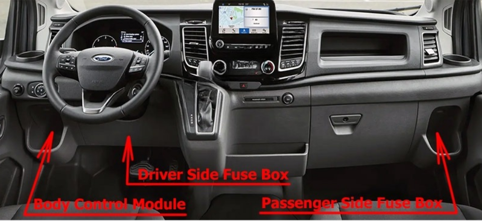 Ford Transit (2019 - 2026) oassenger compartment location
