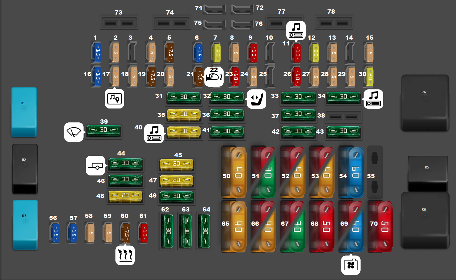 Glove compartment type 2 (2004 - 2005)
