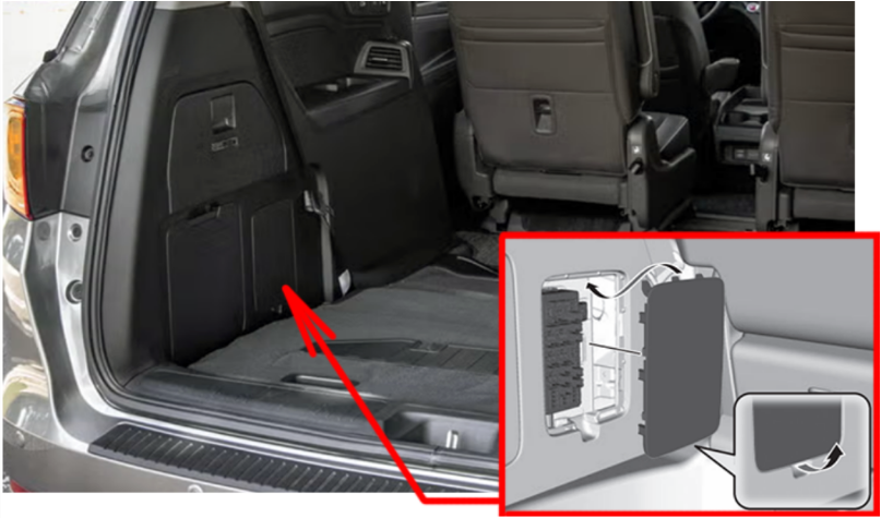 Honda Odyssey Rear Side Interior Fuse Box Location
