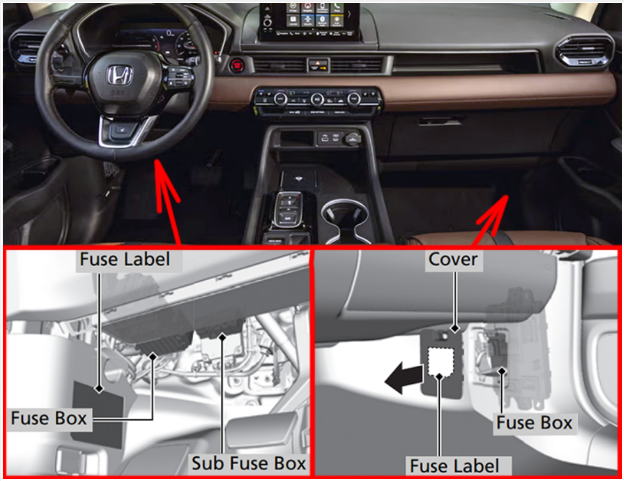 Honda Pilot Passenger Compartment Fuse Boxes Location