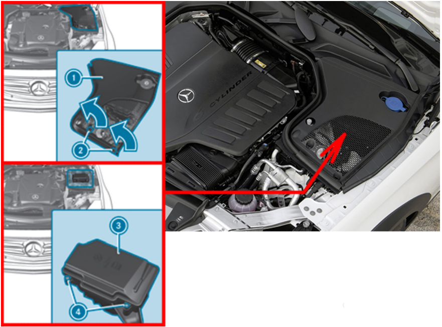Mercedes-Benz E-Class 2026 Engine Compartment Fuse Box Location