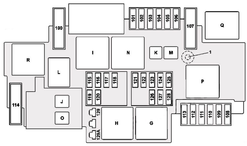 Mercedes-Benz S-Class (2014 - 2020) Engine Compartment Fuse Box Diagram