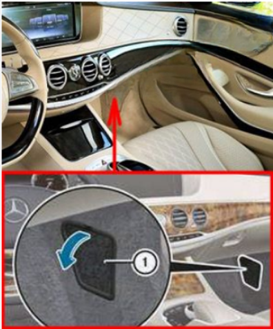 Mercedes-Benz S-Class (2014 - 2020) Fuse Box in the Front-passenger Footwell Location