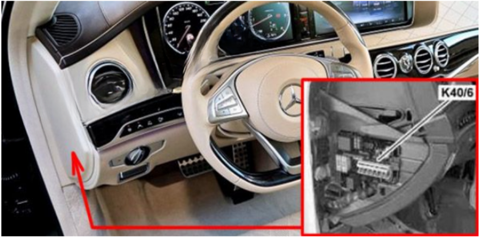 Mercedes-Benz S-Class (2014 - 2020) Instrument Panel Fuse Box Location