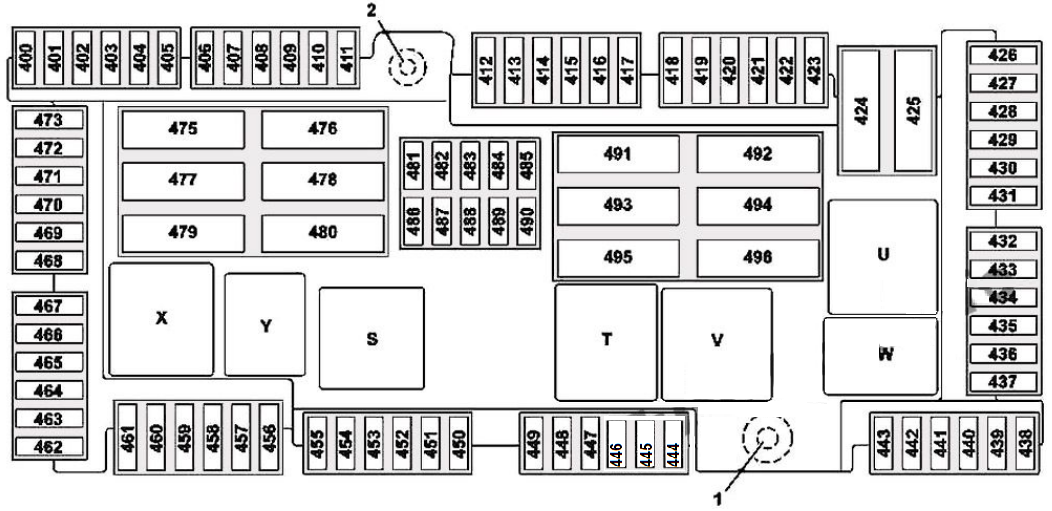 Mercedes-Benz S-Class (2014 - 2020) Luggage Compartment Fuse Box Diagram