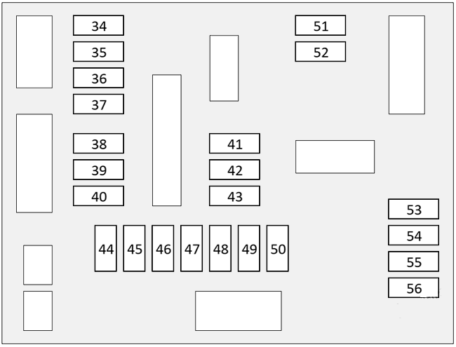 Nissan Murano (2015 – 2024) Engine Compartment Fuse Box Diagram Fuse Box 1