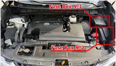 Nissan Murano (2015 – 2024) Engine Compartment Fuse Box Location