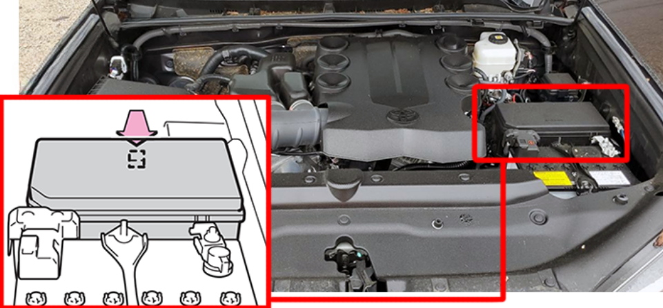 Toyota 4Runner (2020 - 2024) engine compartment location