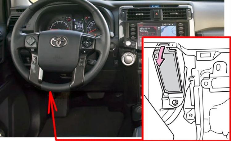 Toyota 4Runner (2020 - 2024) passenger compartment location