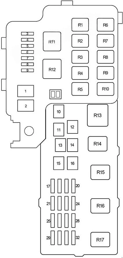 Toyota-Camry-2002-2006-Engine-Compartment-Fuse-Box-diagram-5