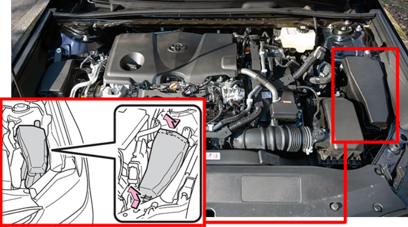 Toyota Camry (2018 - 2024) engine compartment 2018 - 2024