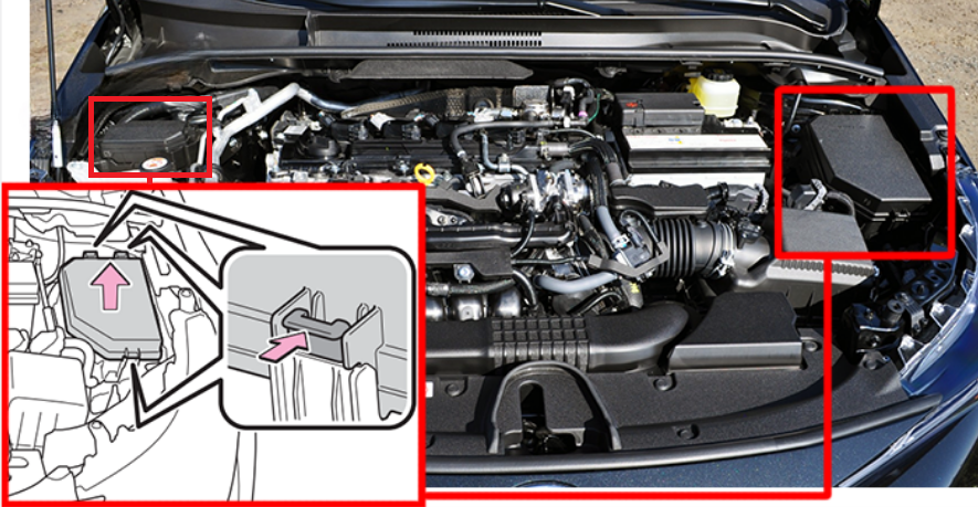 Toyota Corolla (2019 - 2022) ENGINE COMPARTMENT LOCATION