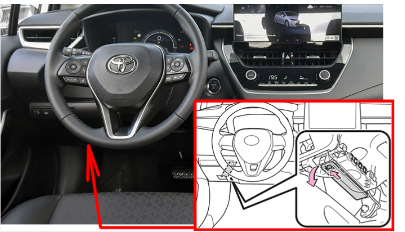 Toyota Corolla (2023 - 2025) passenger compartmnent location