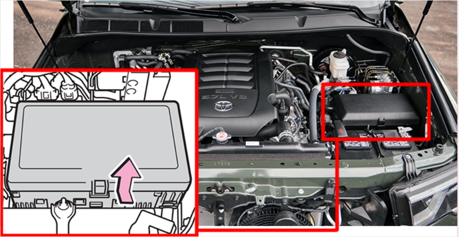 Toyota Sequoia Engine Compartment Fuse Box Location