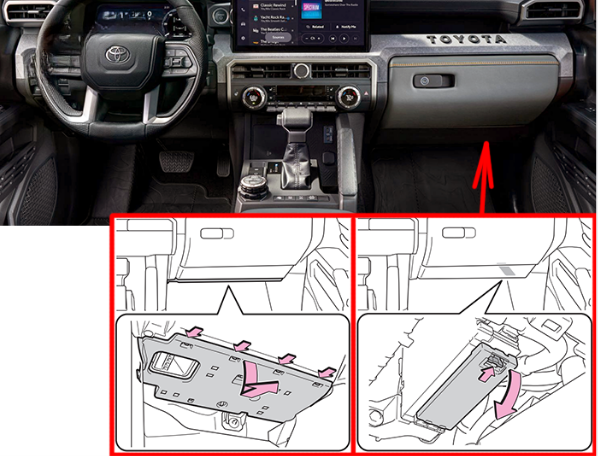 Toyota Tacoma (2024 - 2025) passenger compartment location