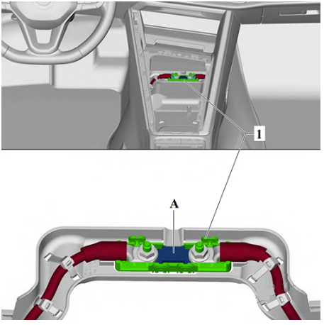 Volkswagen Golf VIII GTI (2020 – 2022) Fitting location of fuse for voltage converter Fuse Box Diagram