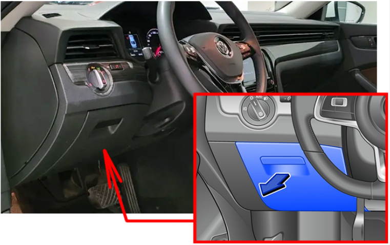 Volkswagen Passat (2020 - 2023) Passanger Compartmrnt Fuse Box Location