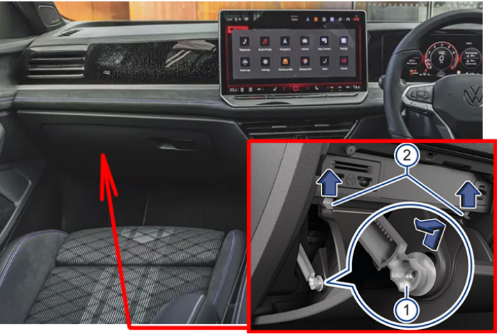 Volkswagen Passat (2024 - 2025) Passenger Compartment Fuse Box Location Right hand drive vehicle