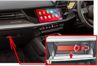 Audi A3 & S3 (2021 – 2026) Passenger Compartment Fuse Box Location RHD