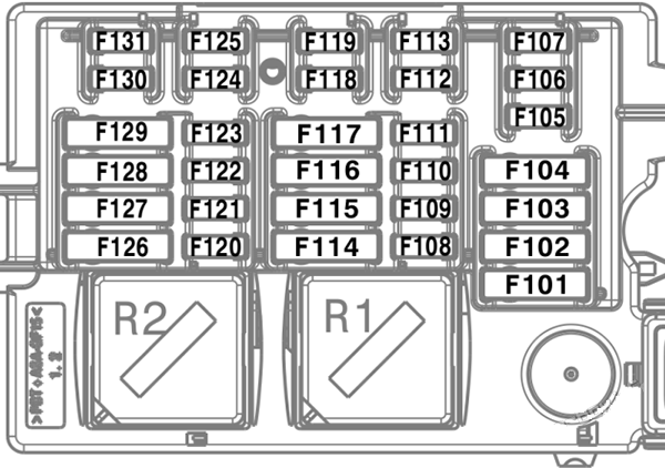 BMW 8-Series G14 - G16 (2019 – 2026) Passenger Compartment Fuse Box Diagram Driver Side