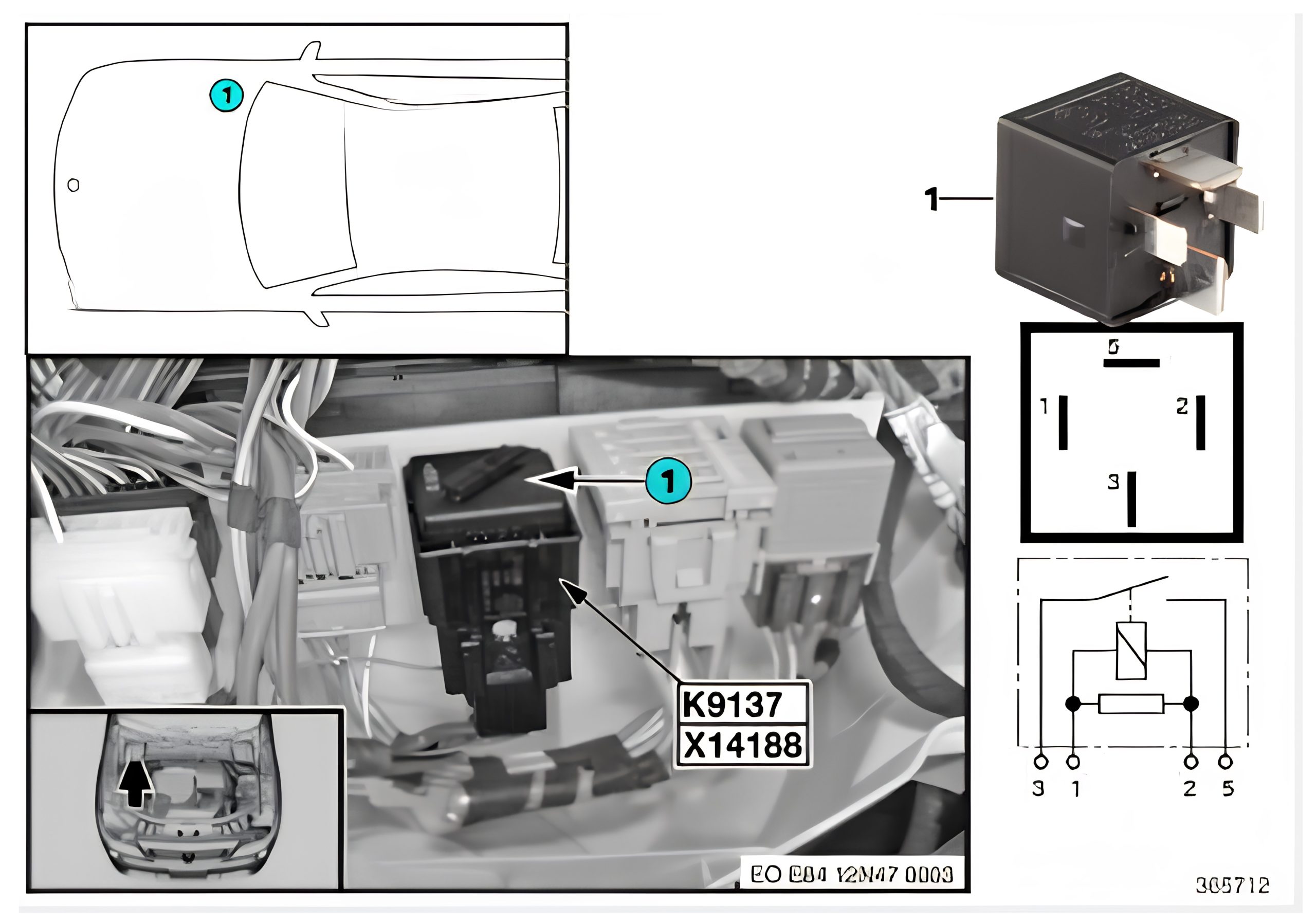 BMW X1 E84 (2009 - 2015) Engine Compartment Fuse Box Location