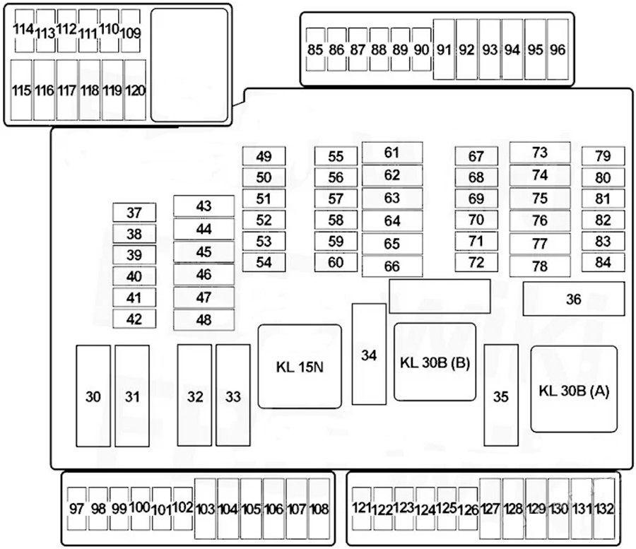 BMW X1 F48 (2016 - 2022) Passenger Compartment Fuse Relay Box Diagram