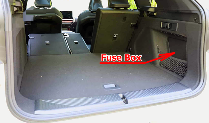 BMW X3 G45 (2025 - 2026) Luggage Compartment Fuse Box Location