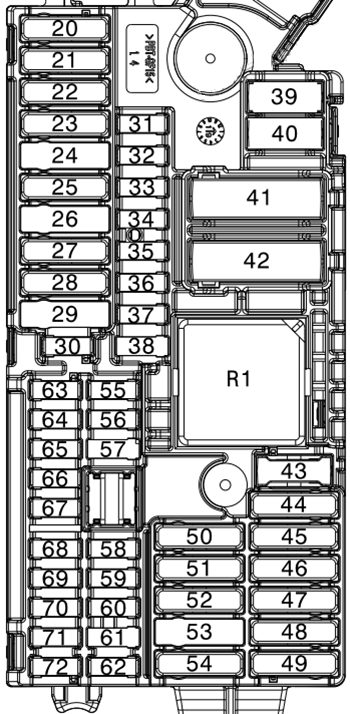 BMW X3 G45 (2025 - 2026) Passenger Compartment Fuse Box Diagram Passinger Side