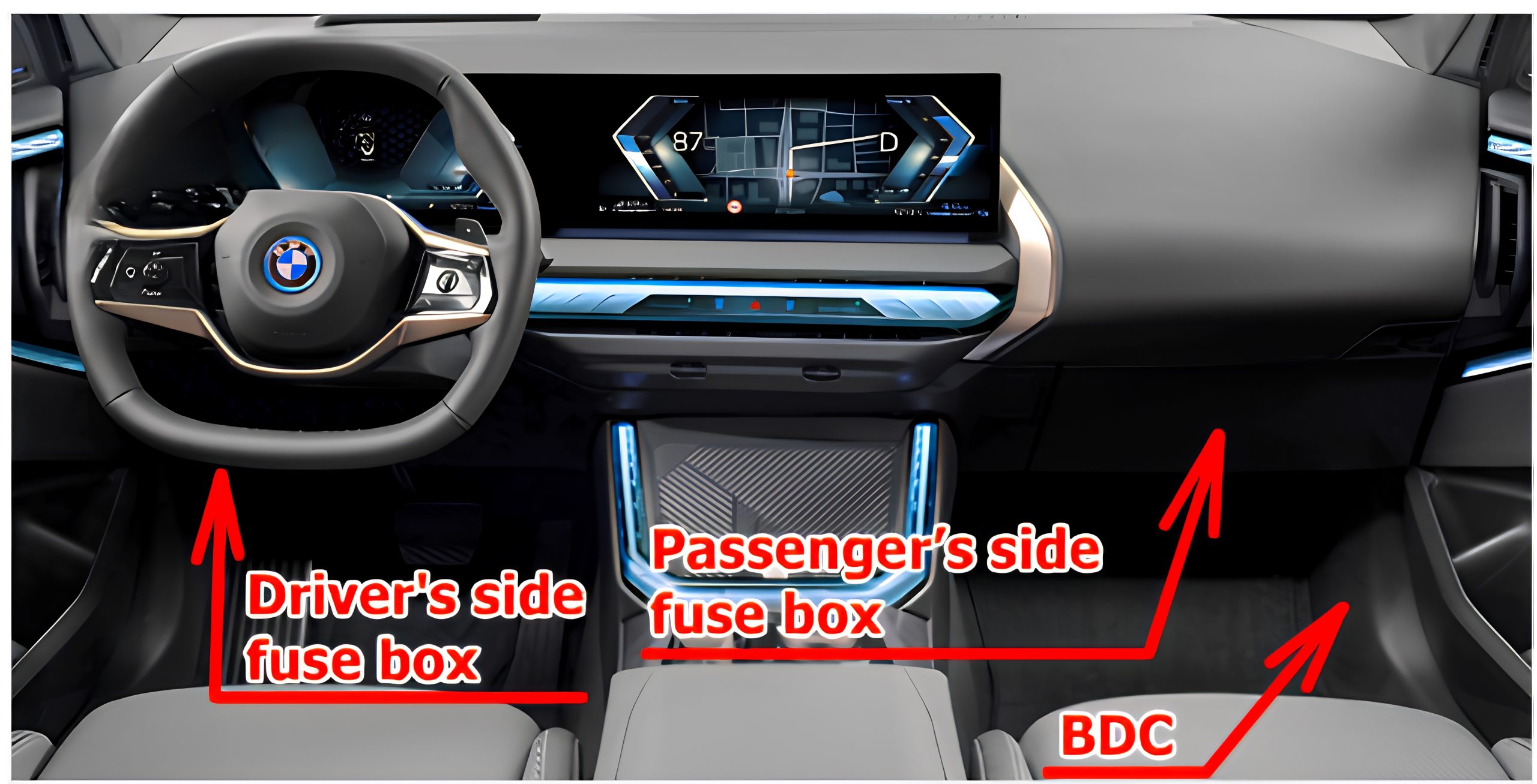 BMW X3 G45 (2025 - 2026) Passenger Compartment Fuse Box Location
