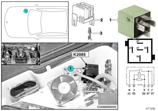 BMW X5 E70 (2007 - 2013) Engine Compartment Fuse Box Location