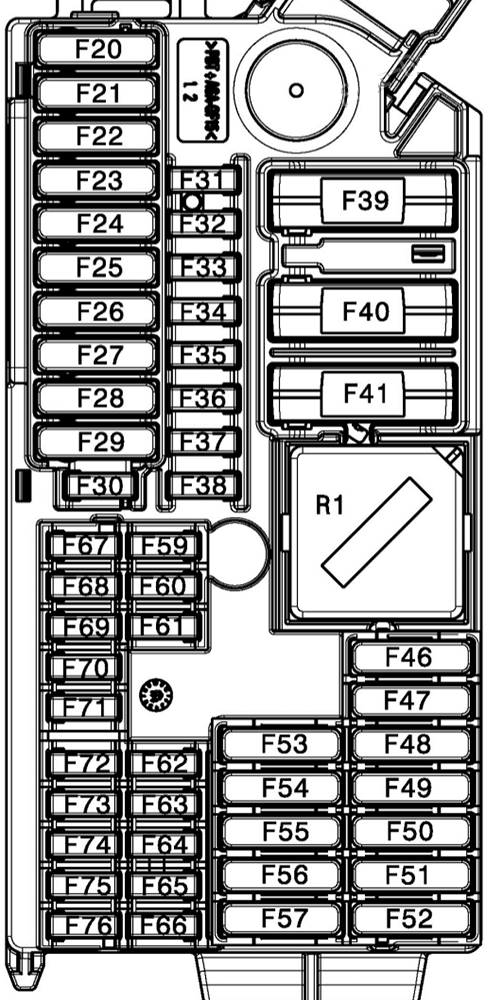 BMW X5 G05 (2019 - 2024) Passenger Compartment Fuse Box Diagram Right