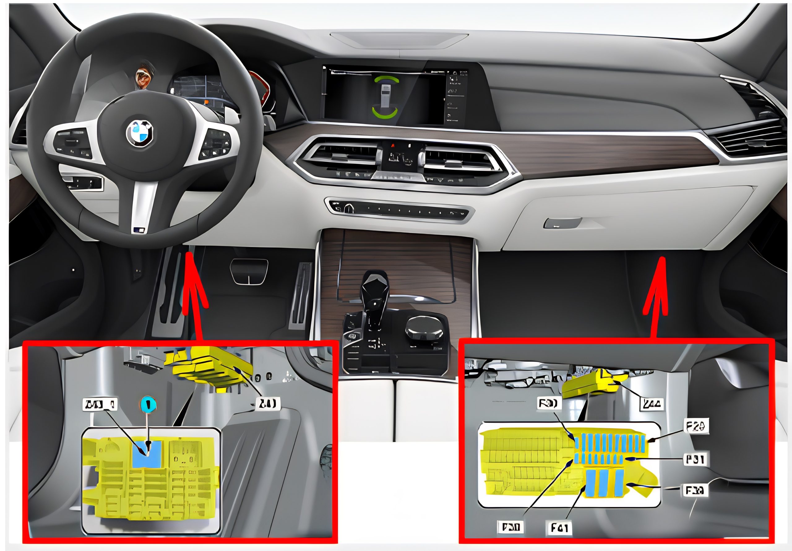 BMW X5 G05 (2019 - 2024) Passenger Compartment Fuse Box Location