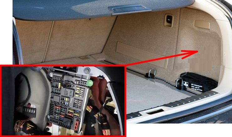 BMW X6 E71, E72 (2008 - 2014) Luggage Compartment Fuse Box Location