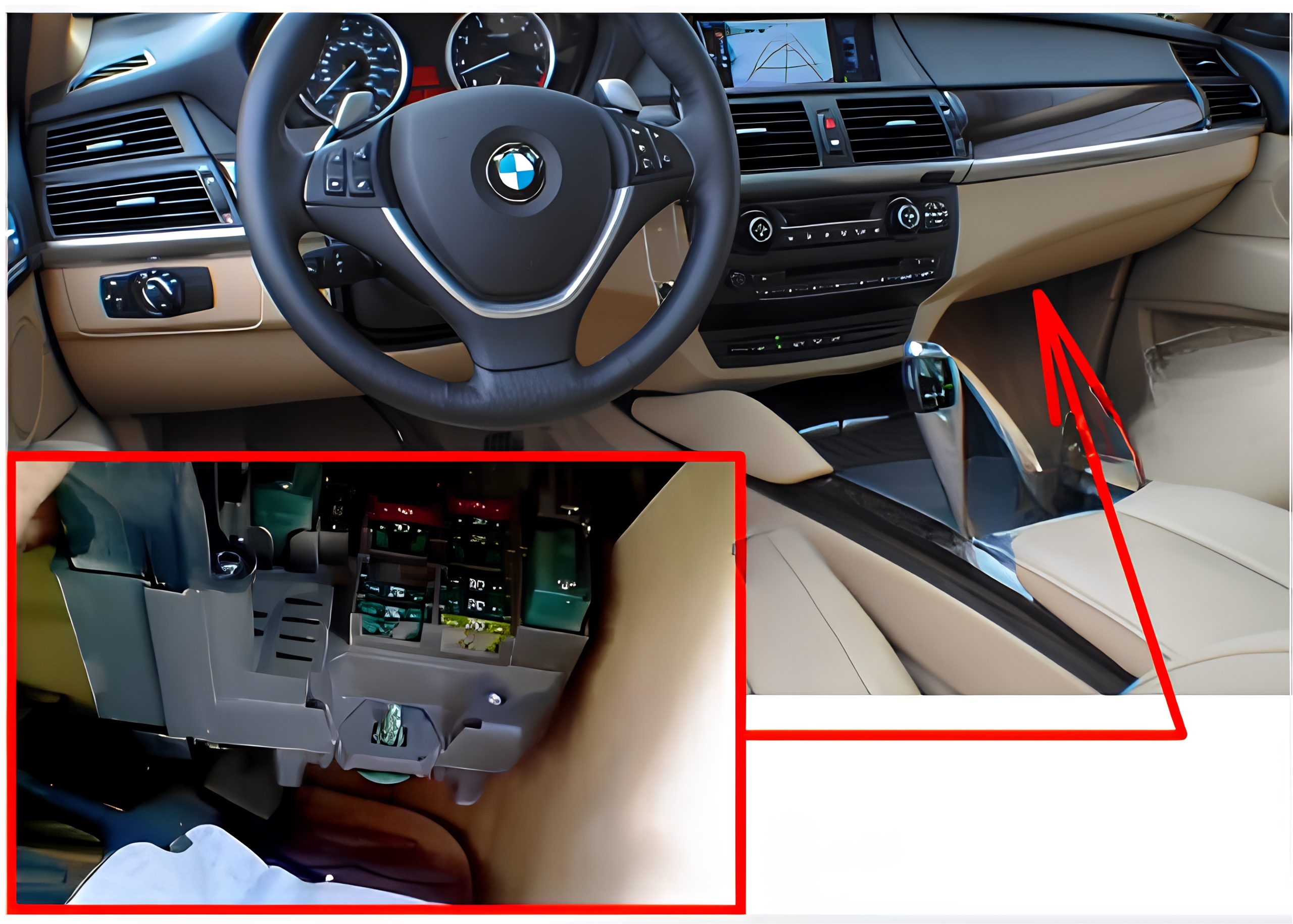 BMW X6 E71, E72 (2008 - 2014) Passenger Compartment Fuse Box Location