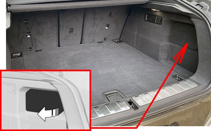 BMW X6 G06, F96 (2020 - 2024) Luggage Compartment Fuse Box Location