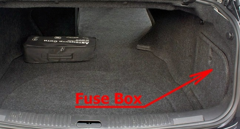 Cadillac CTS (2008-2013) luggage compartment location
