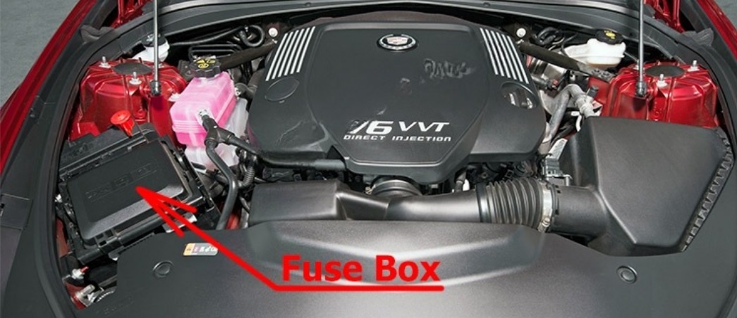 Cadillac CTS 2014- 2019 ENGINE compartment LOCATION