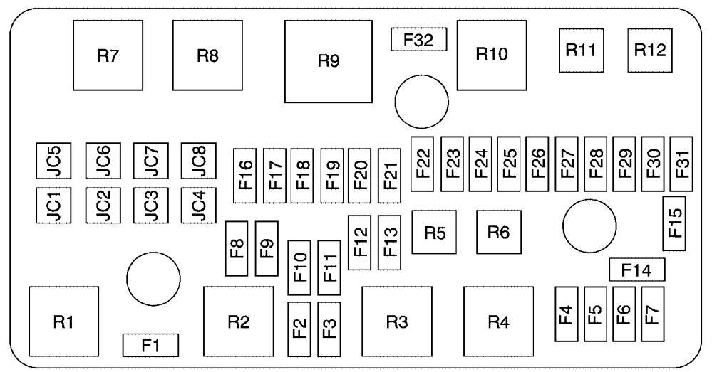 Cadillac DTS 2005 - 2007 engine compartment DIAGRAM