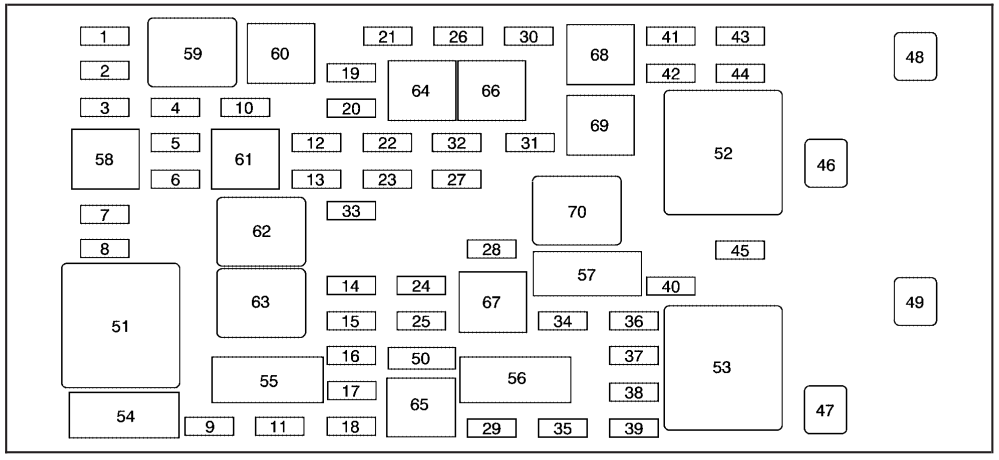 Cadillac DTS 2008- 2011 PASSENGER compartment DIAGRAM