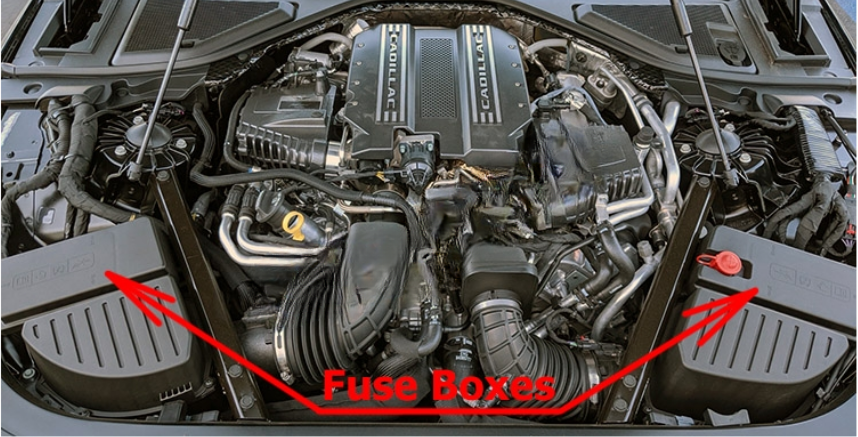 Engine compartment each side of the engine compartment