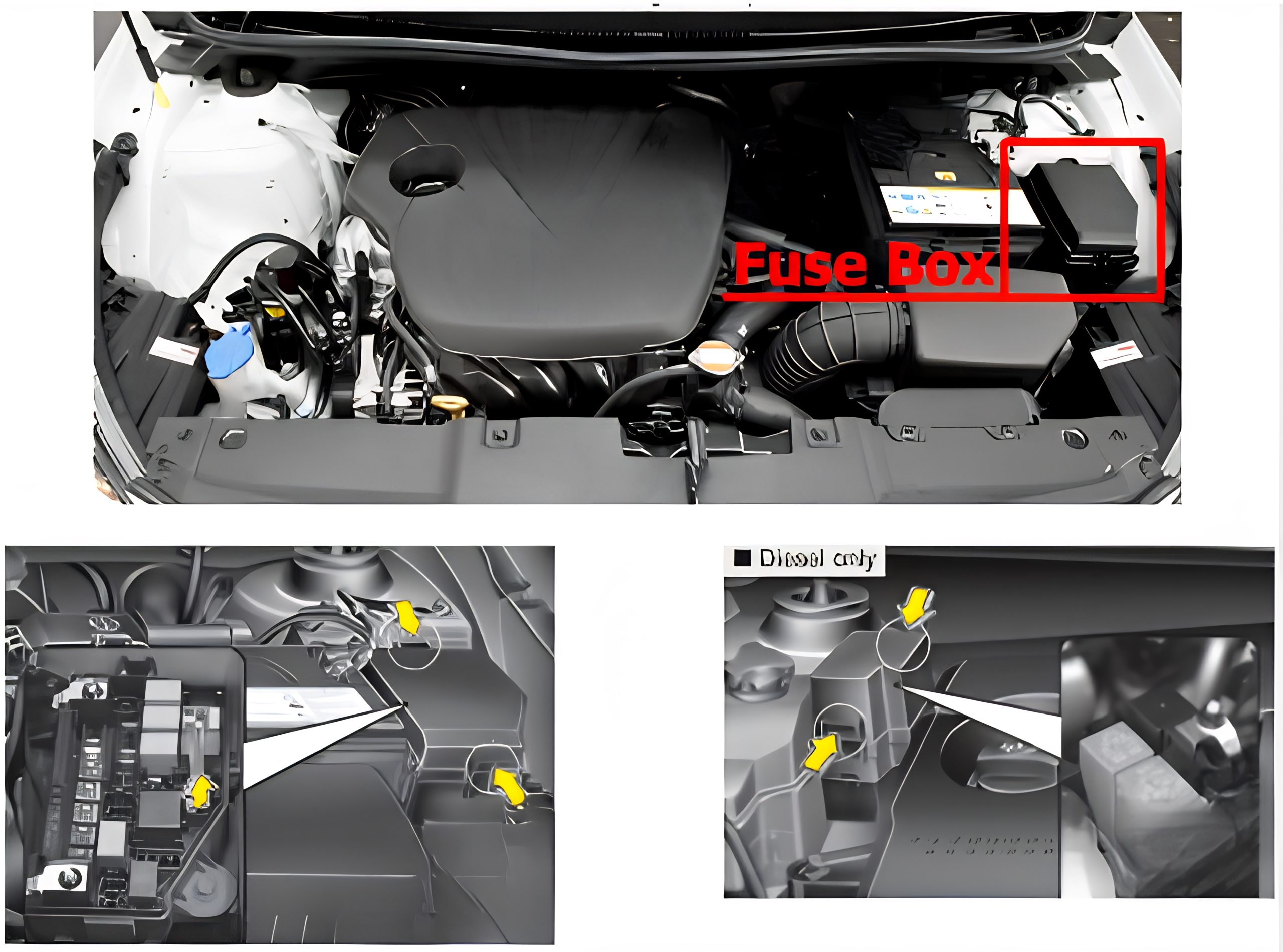 Hyundai Accent (2011 - 2017) Engine Compartment Fuse Box Location
