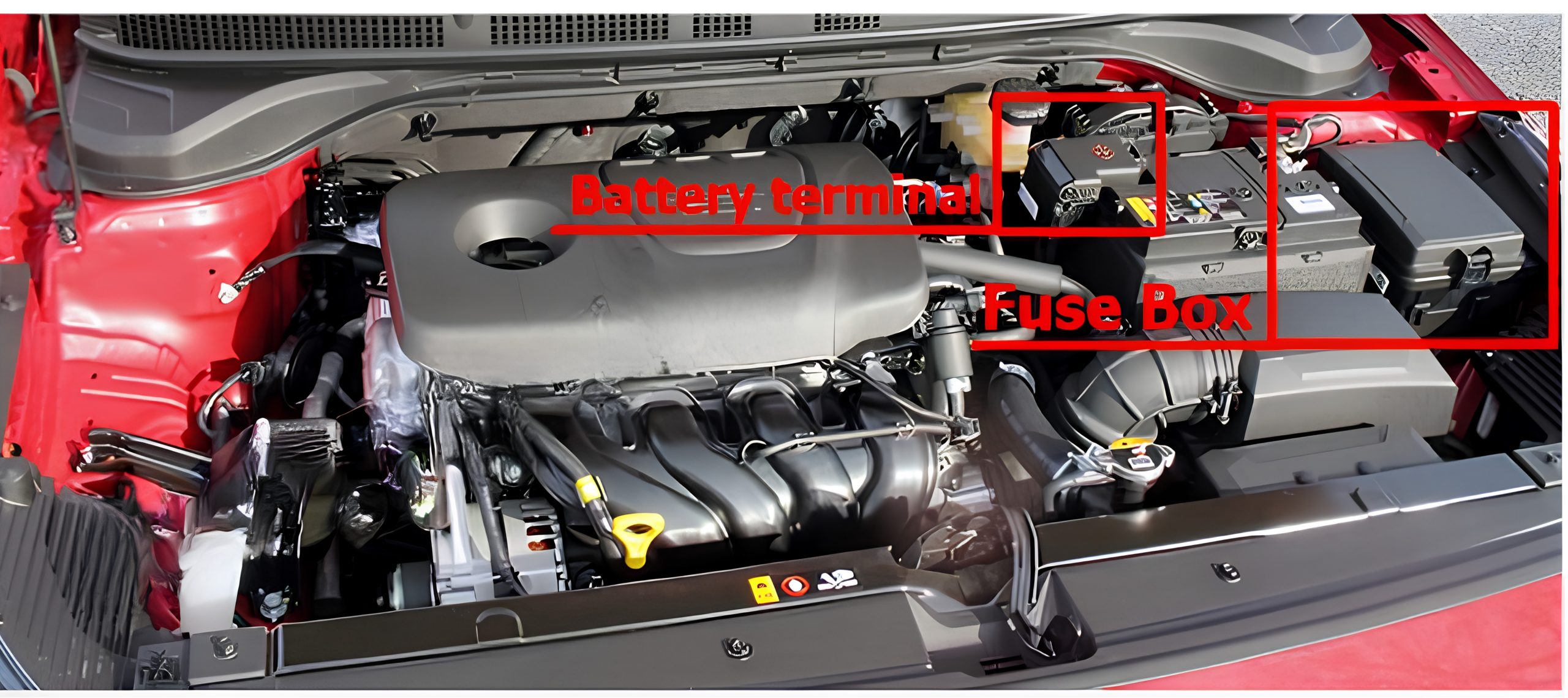 Hyundai Accent (2018 - 2022) Engine Compartment Fuse Box Location