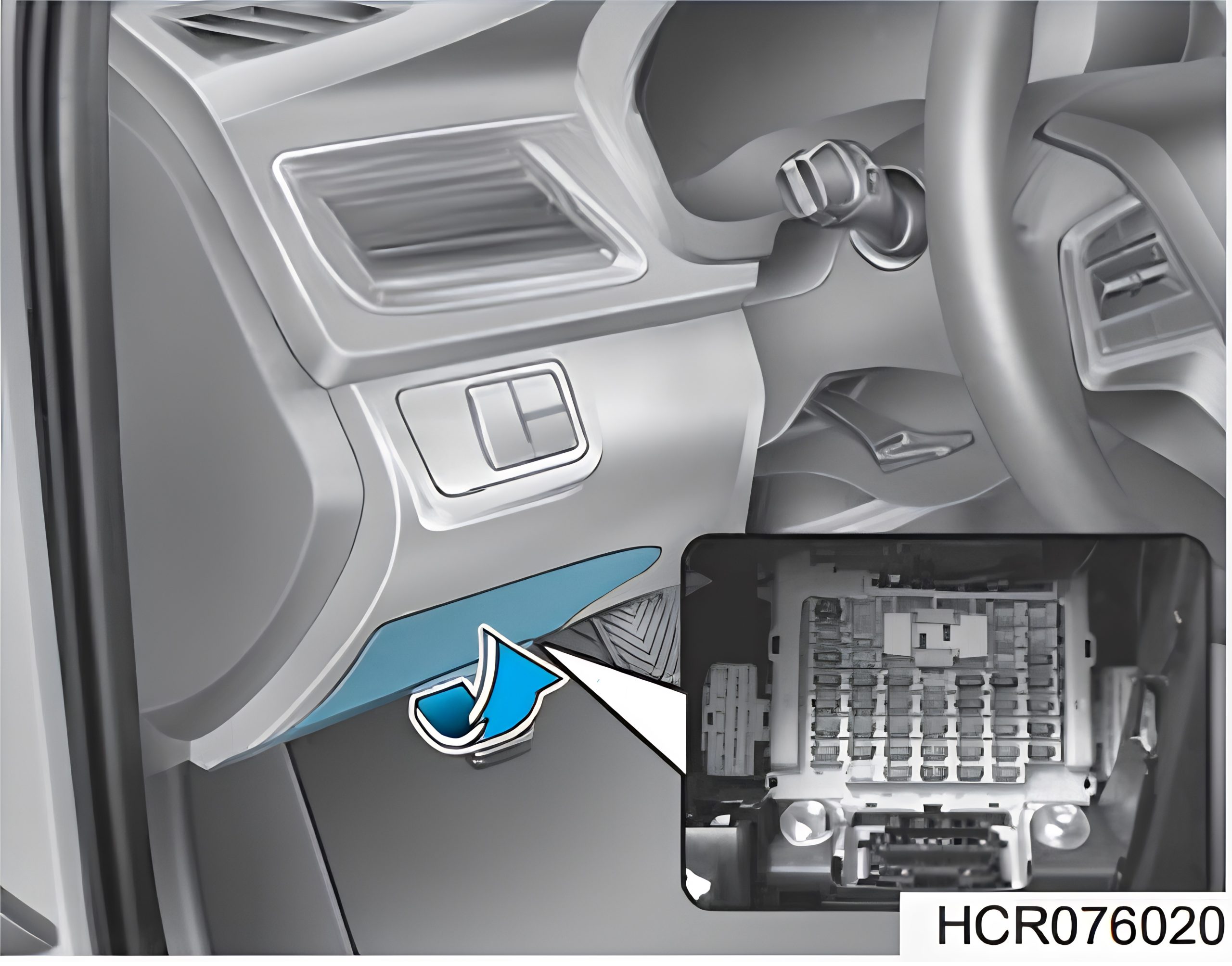 Hyundai Accent (2018 - 2022) Passenger Compartment Fuse Box Location 2