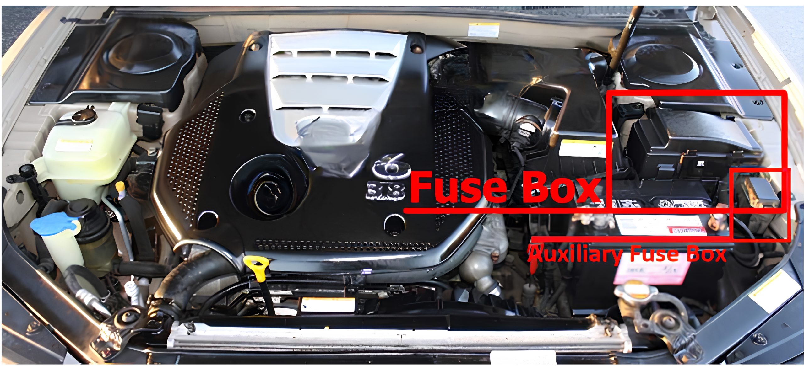 Hyundai Azera TG (2005 - 2011) Engine Compartment Fuse Box Location