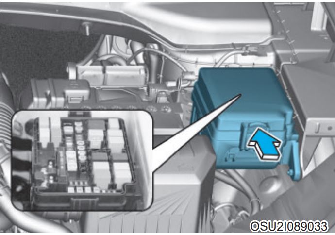 Hyundai Creta (2020 - 2023) Engine Compartment Fuse Box Location