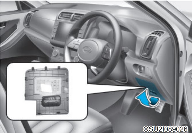 Hyundai Creta (2020 - 2023) Passenger Compartment Fuse Box Location