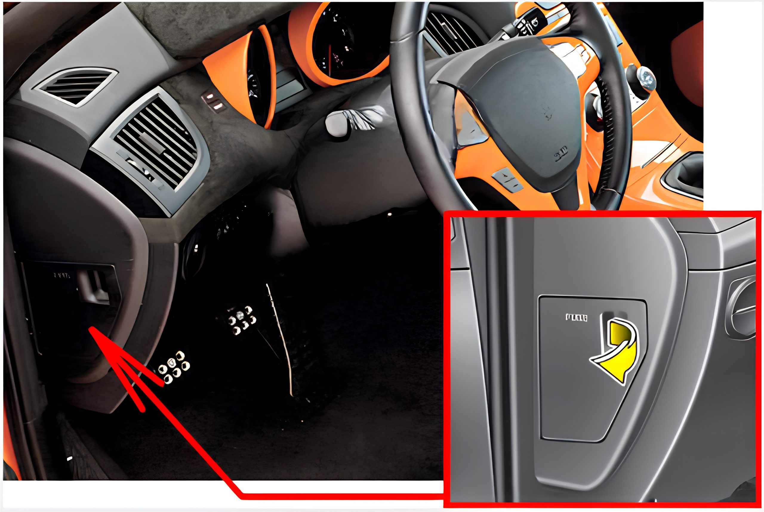 Hyundai Genesis Coupe (2009 - 2016) Passenger Compartment Fuse Box Location