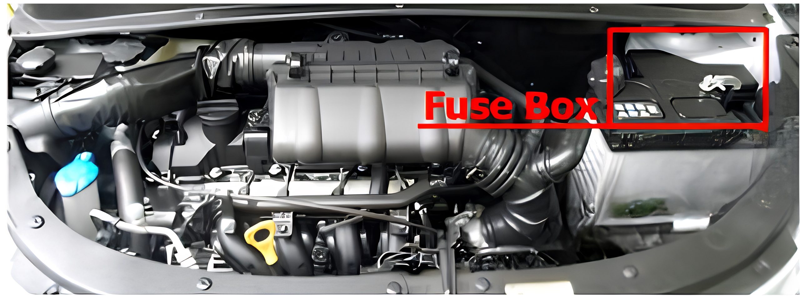 Hyundai i10 (2014 - 2019) Engine Compartment Fuse Box Location